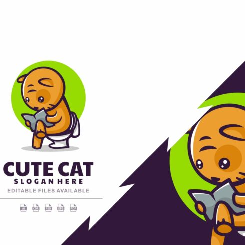 Cute Cat Mascot Logo cover image.