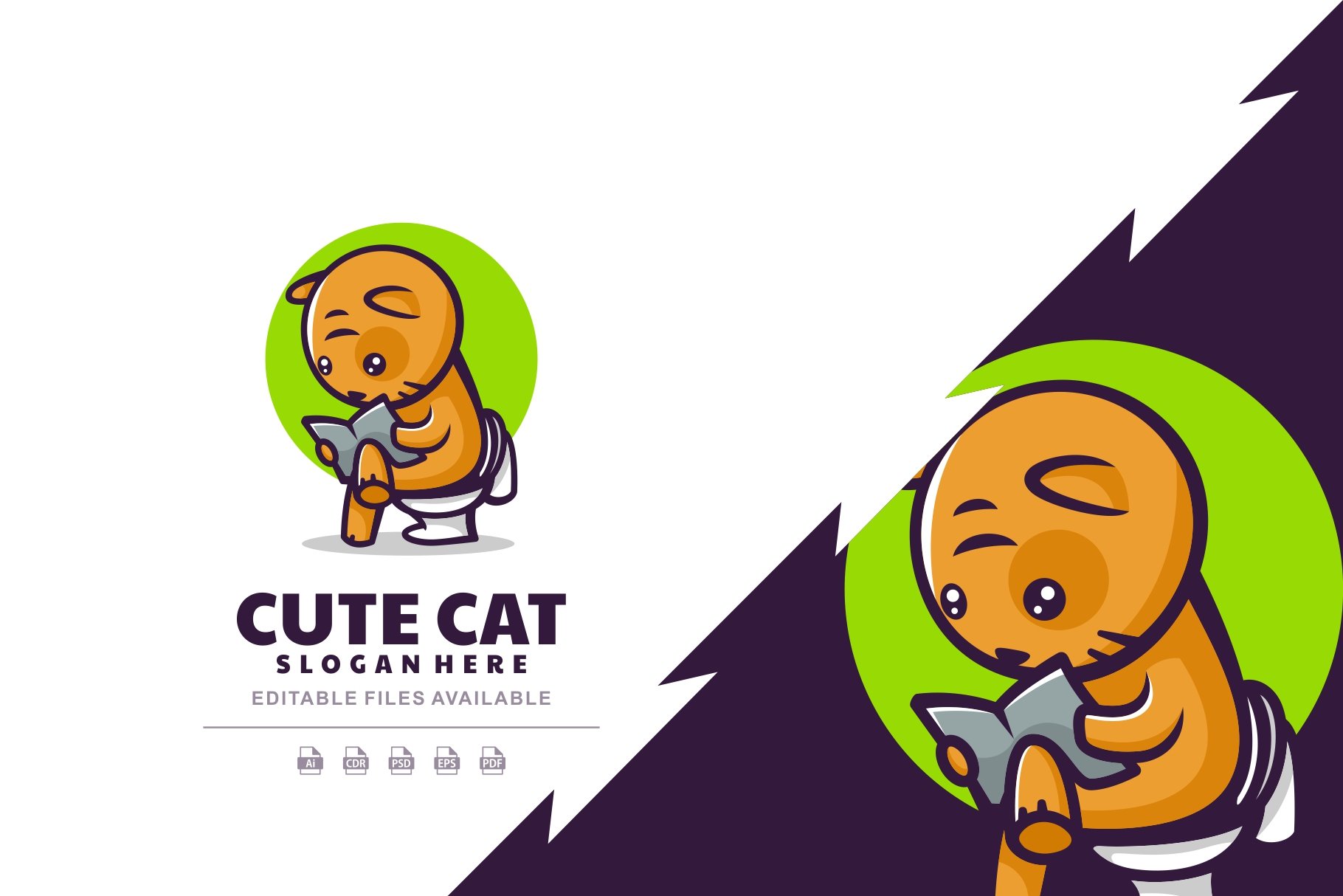 Cute Cat Mascot Logo cover image.