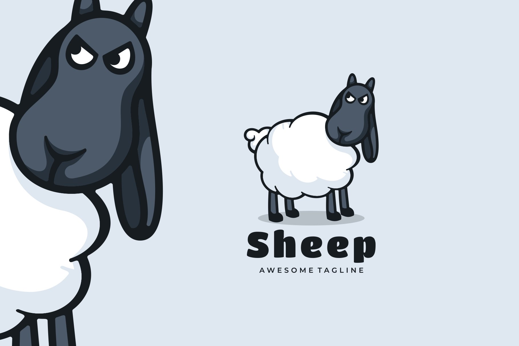 Sheep Simple Mascot Logo cover image.