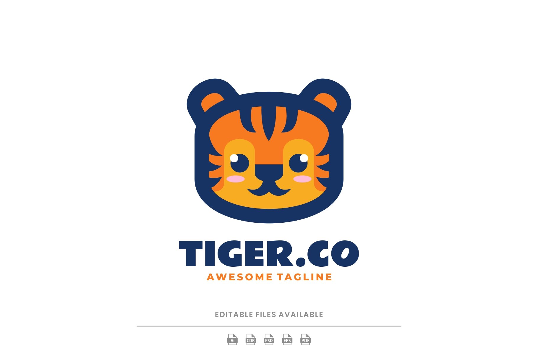 Tiger Simple Mascot Logo cover image.