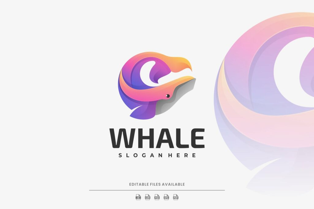Whale Gradient Colorful Logo – MasterBundles