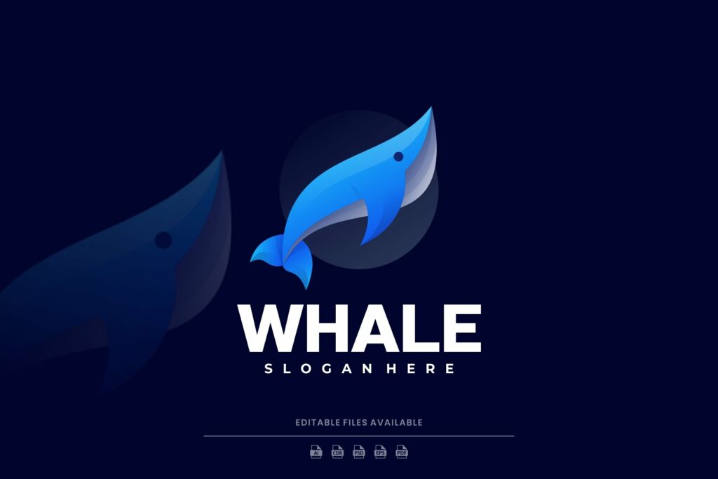 Whale Gradient Logo – MasterBundles