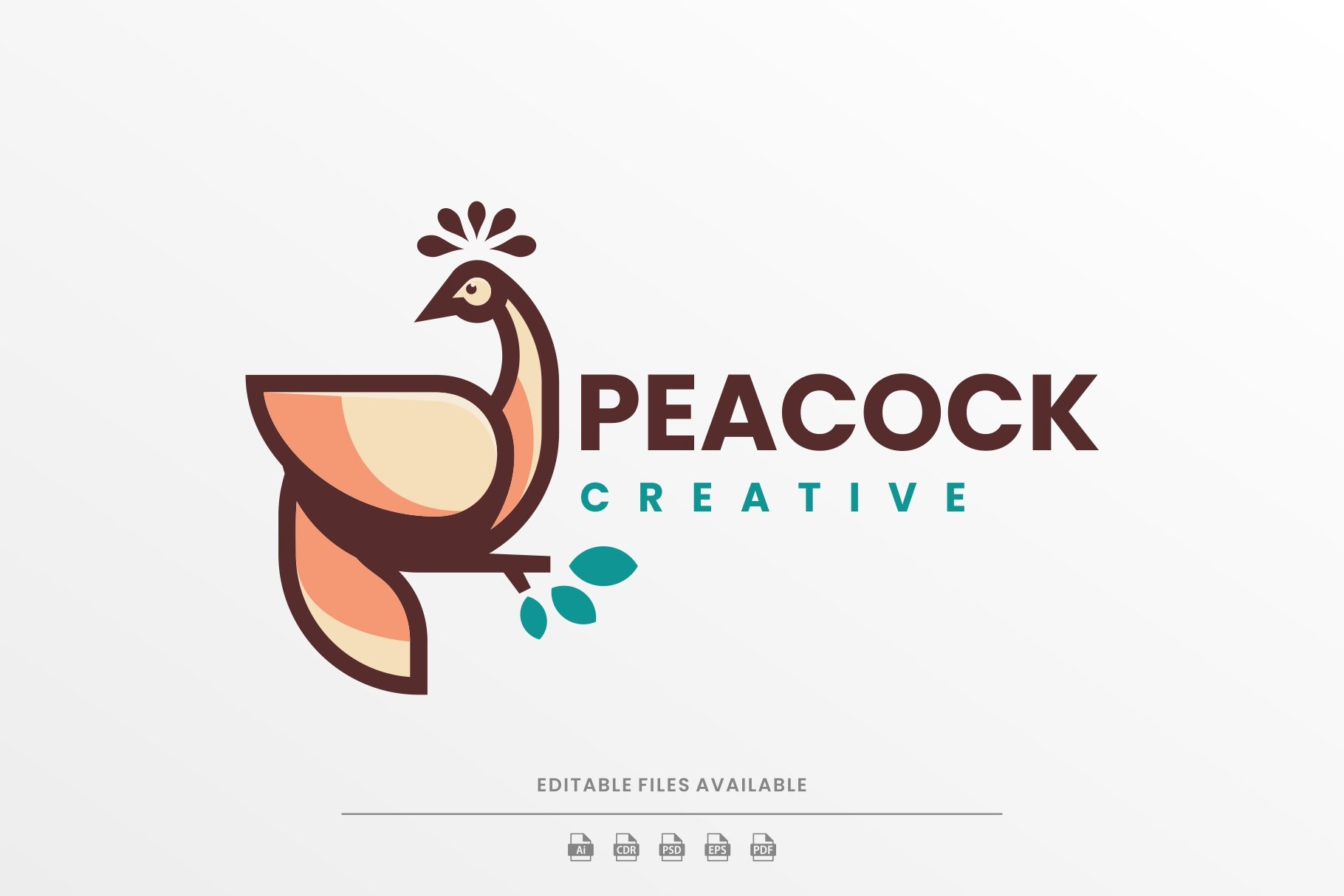 Peacock Simple Mascot Logo cover image.