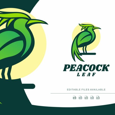 Peacock Leaf Simple Mascot Logo cover image.