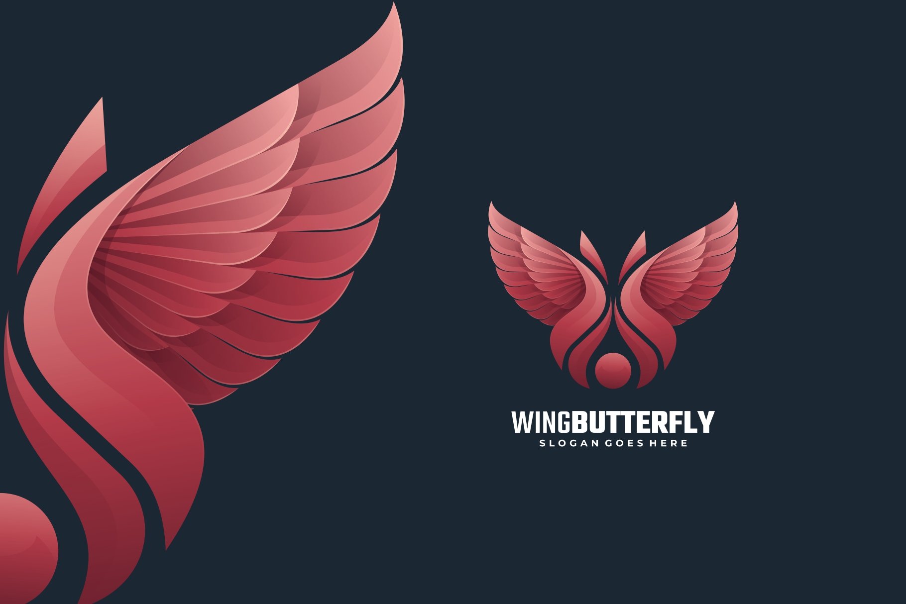 Wings Butterfly Gradient Logo preview image.