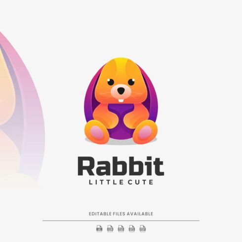 Rabbit Cute Gradient Logo cover image.