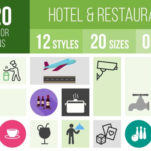 720 Hotel & Restaurant Icons cover image.
