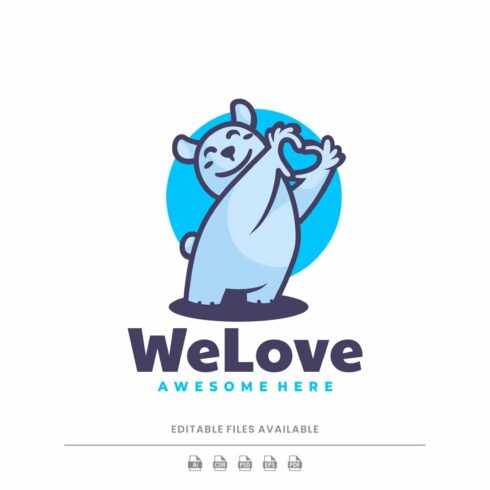 Love Bear Cartoon Logo cover image.