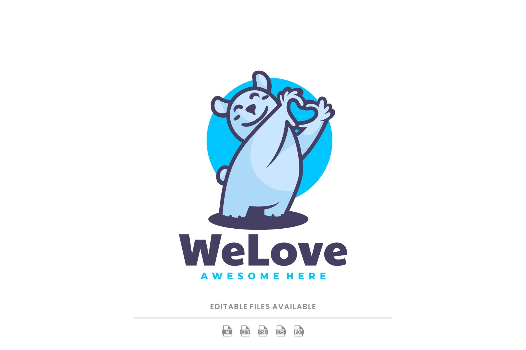Love Bear Cartoon Logo cover image.