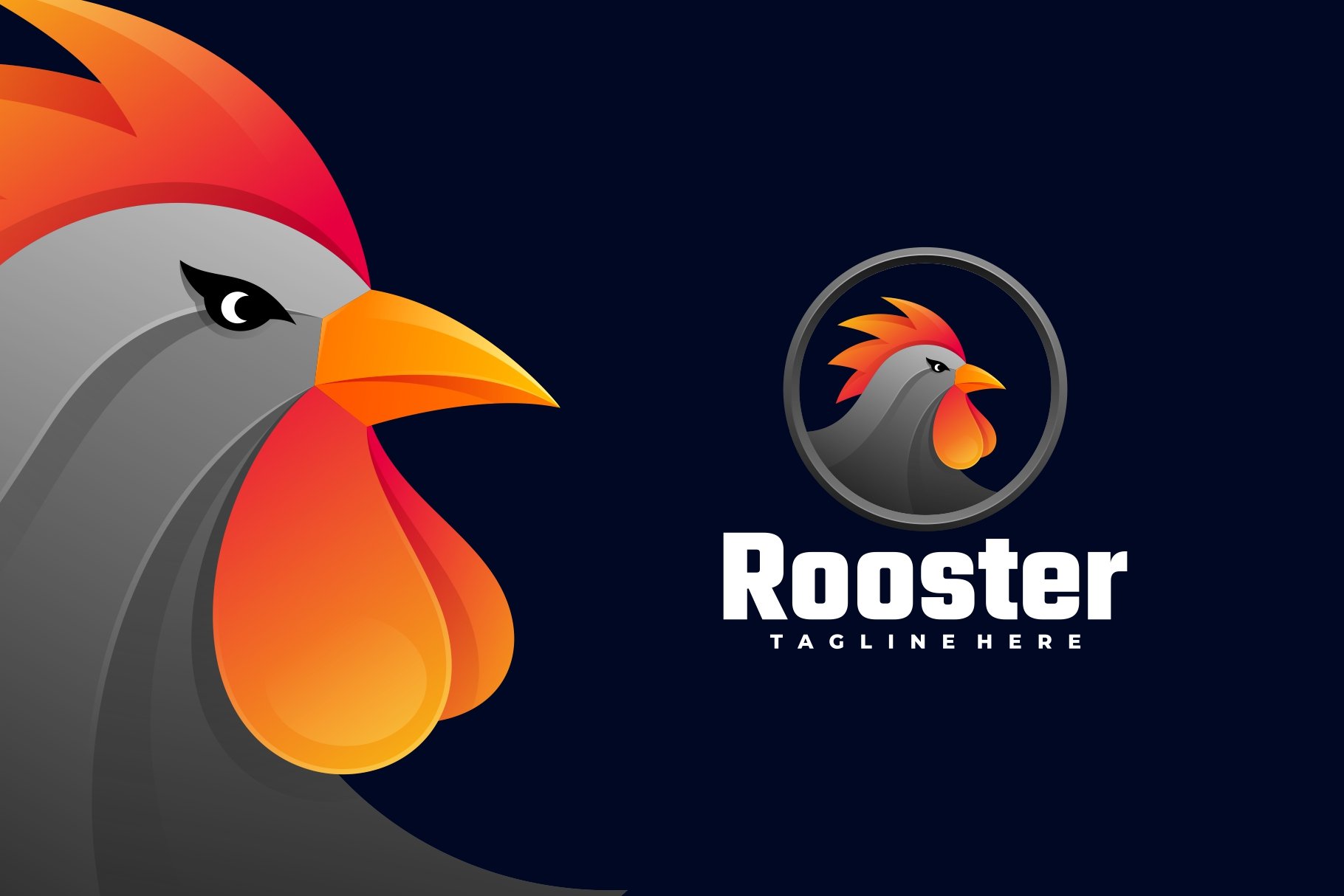 Rooster Gradient Colorful Logo cover image.