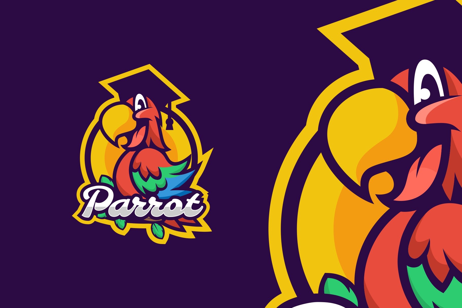 Parrot Cartoon Character Logo cover image.