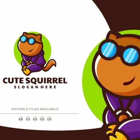Cute Squirrel Mascot Cartoon Logo cover image.