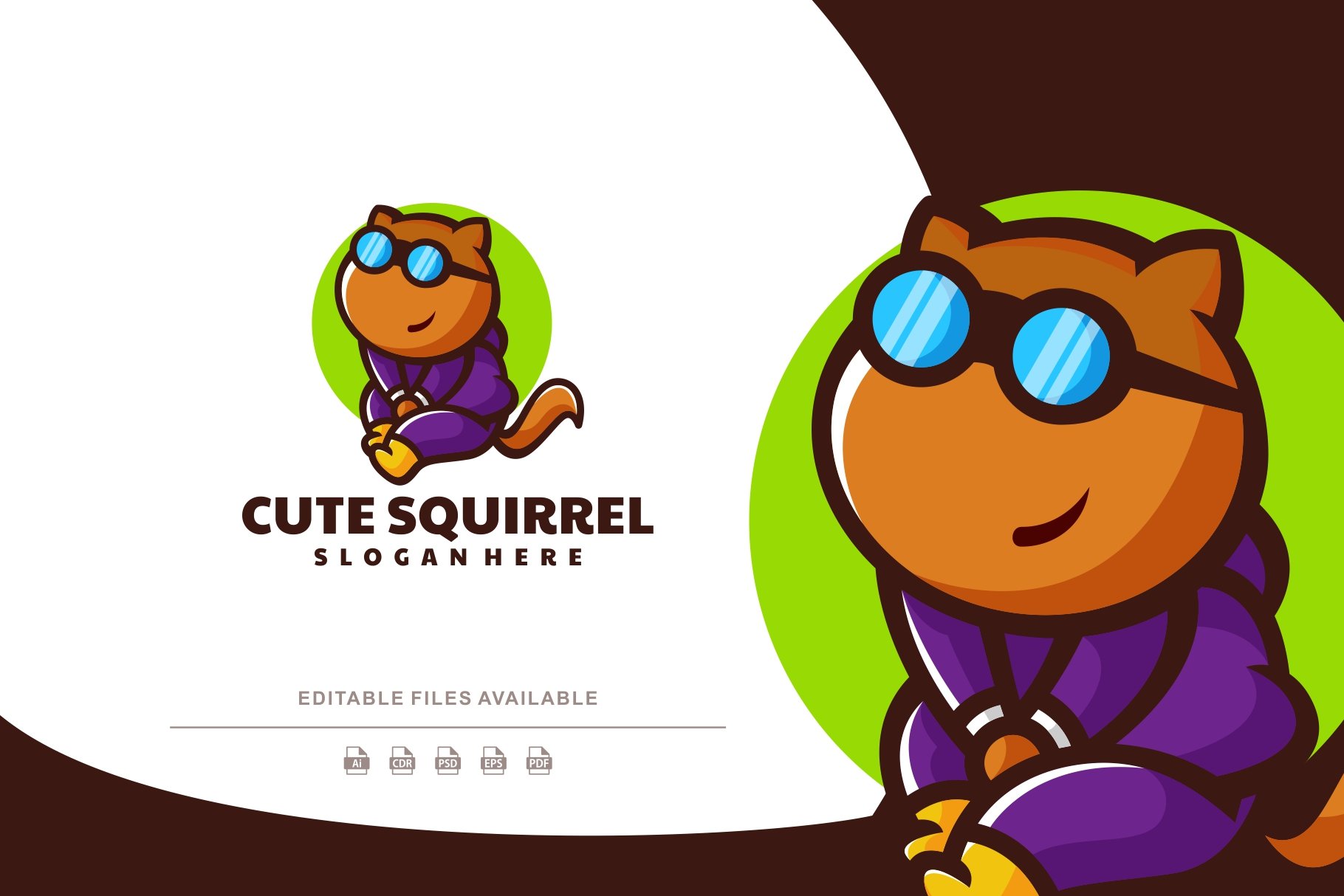 Cute Squirrel Mascot Cartoon Logo cover image.