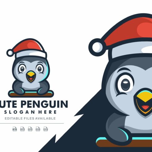 Cute Penguin Cartoon Logo cover image.