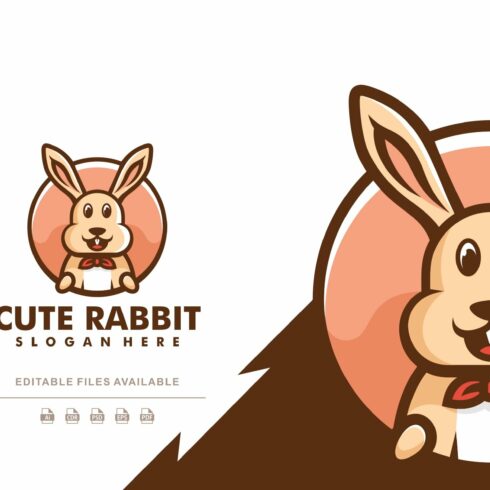 Cute Rabbit Simple Mascot Logo cover image.