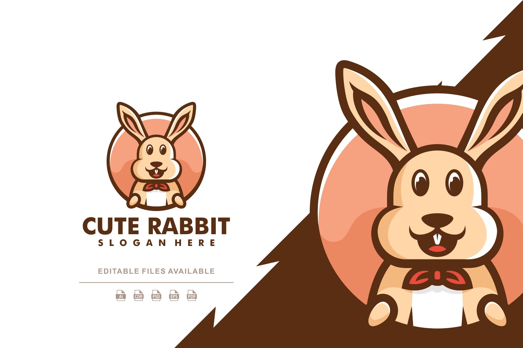 Cute Rabbit Simple Mascot Logo cover image.