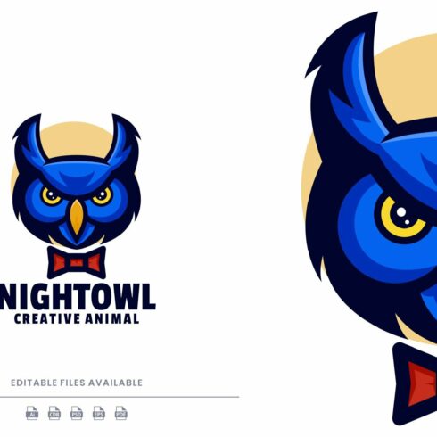 Owl Simple Mascot Logo- cover image.