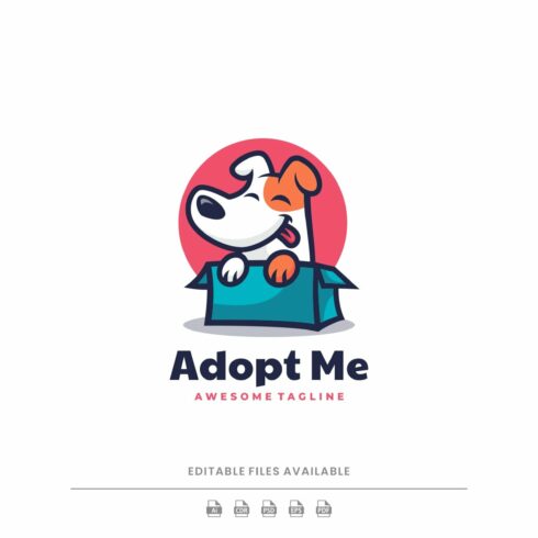 Adopted Dog Mascot Cartoon Logo cover image.