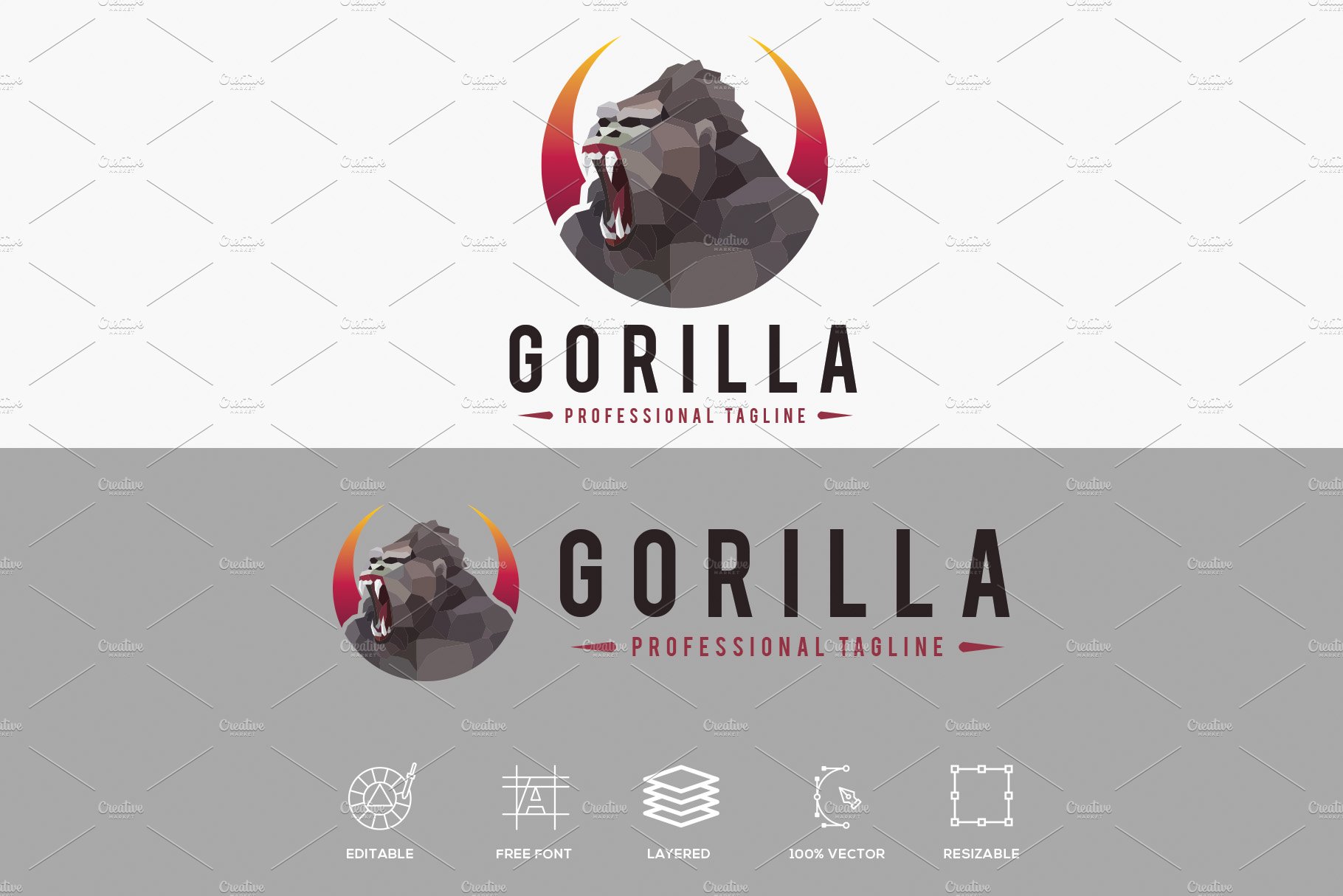 Gorilla Polygonal Logo cover image.