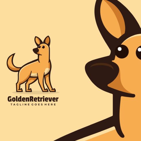 Golden Retriever Cartoon Logo cover image.