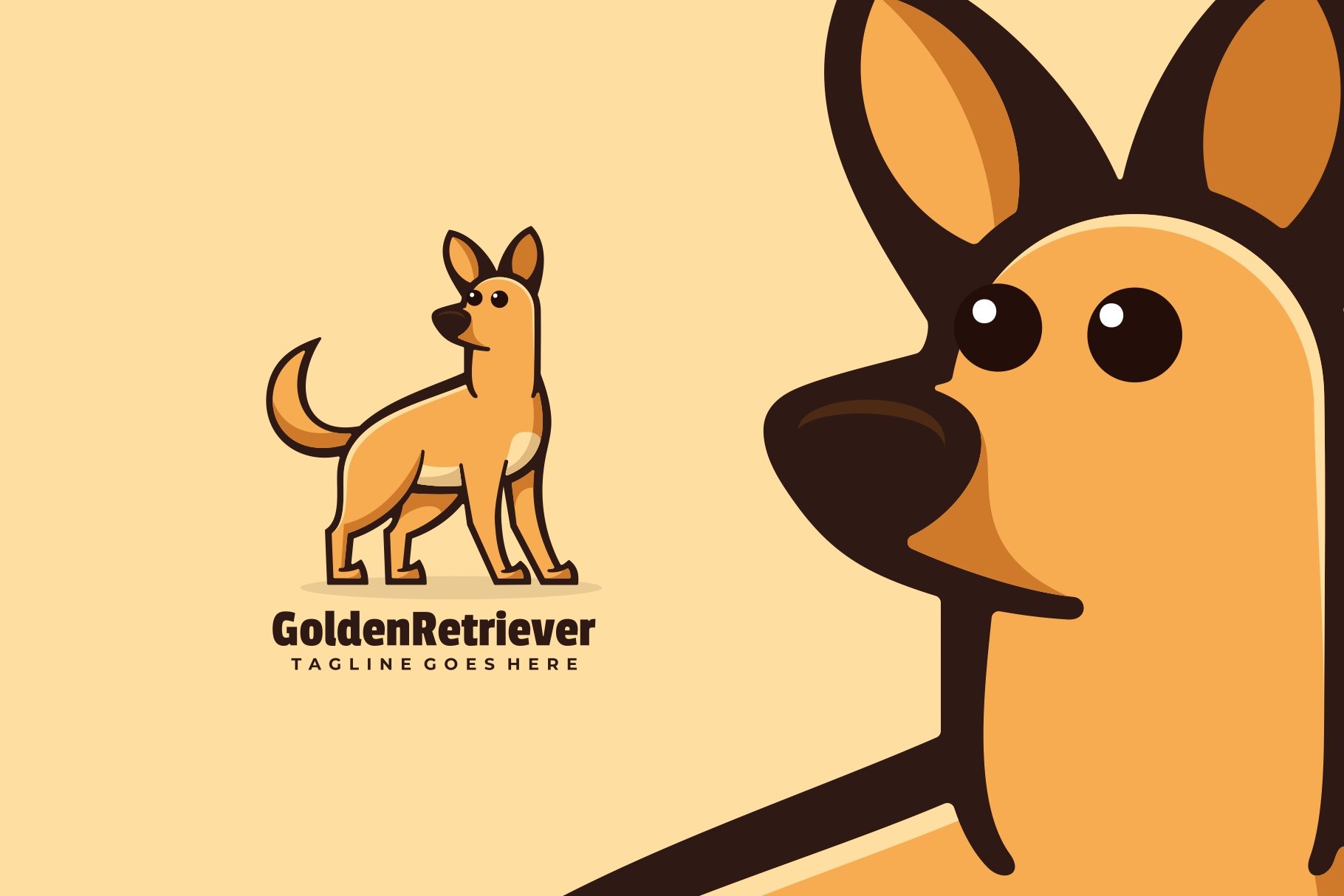 Golden Retriever Cartoon Logo cover image.