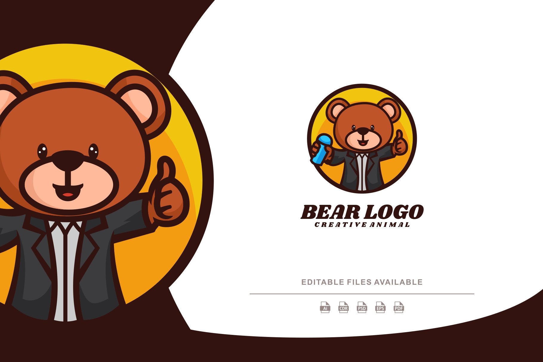 Bear Simple Mascot Logo cover image.