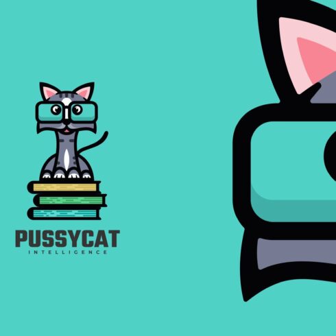 Cat Cartoon Character Logo cover image.