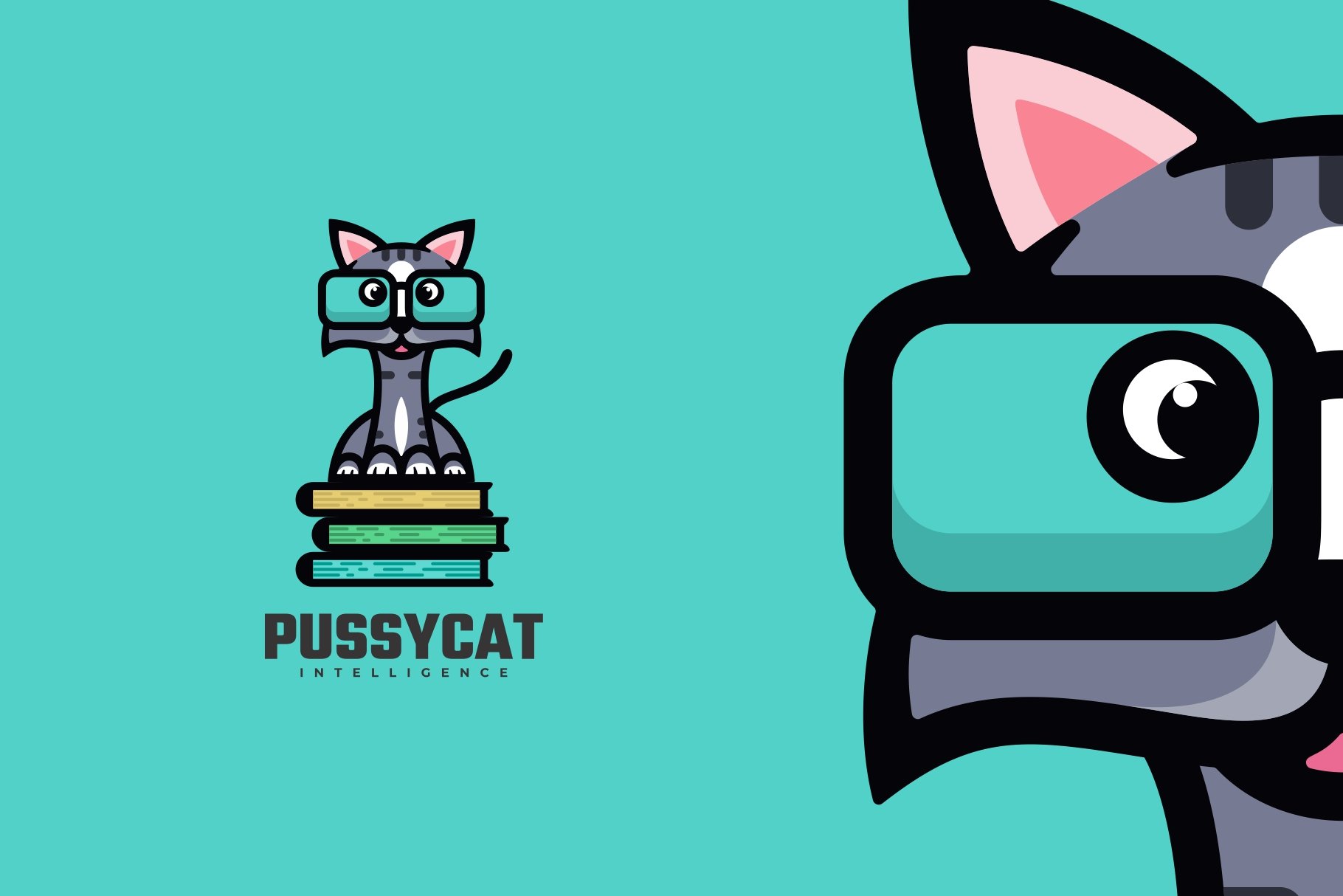Cat Cartoon Character Logo cover image.
