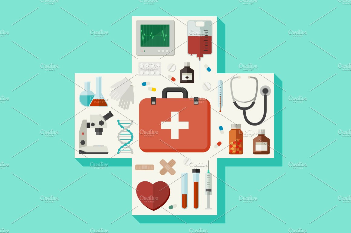Medicine icons cover image.