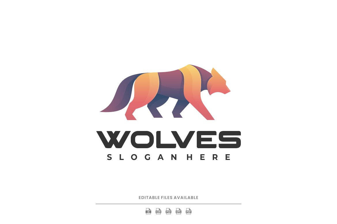Wolf Gradient Colorful Logo cover image.