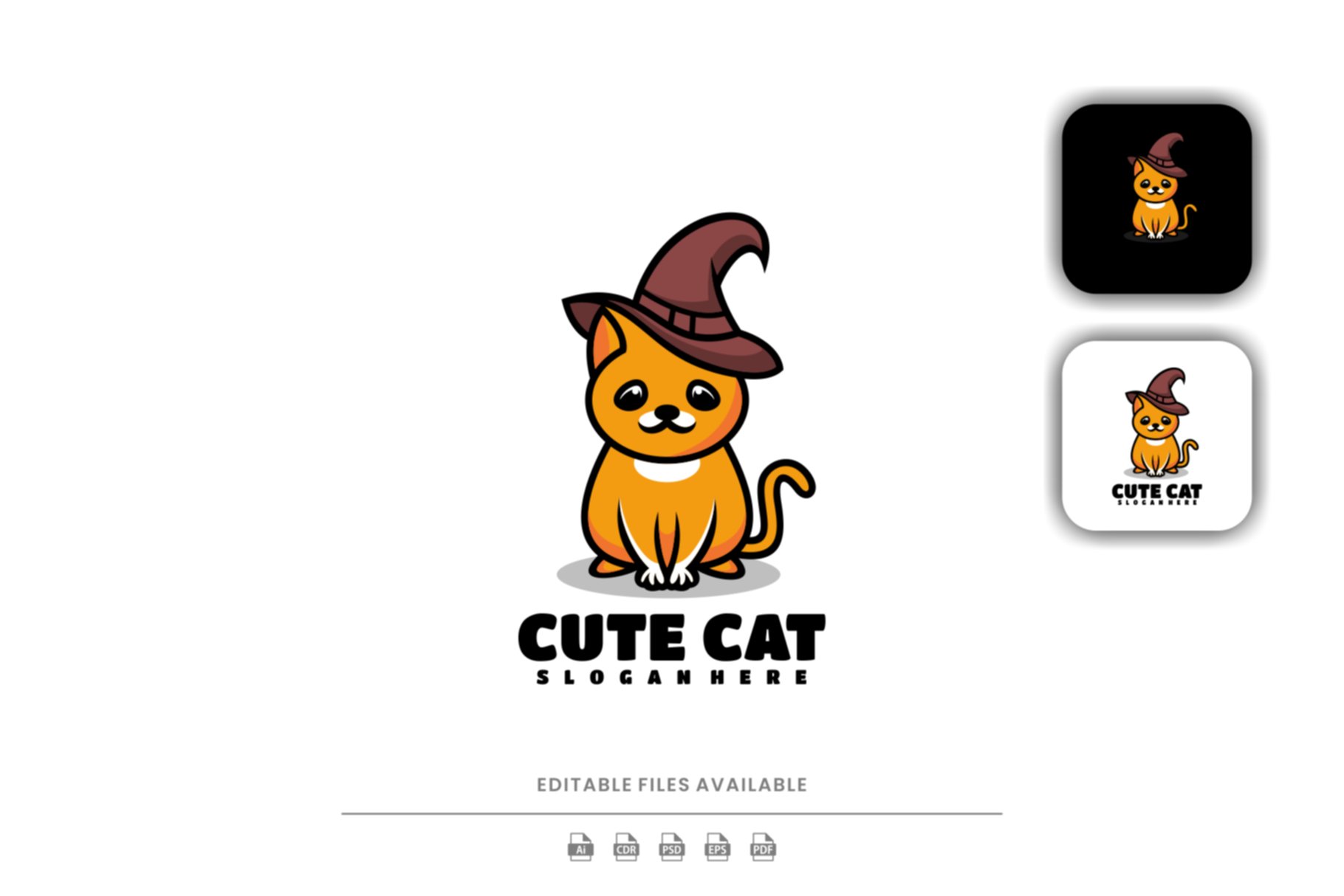 Cute Cat Cartoon Logo cover image.