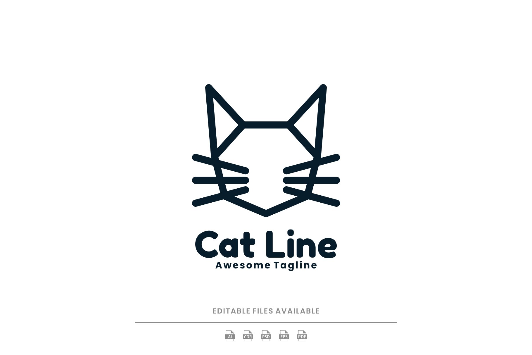 Cat Line Art Logo cover image.