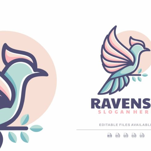 Raven Simple Mascot Logo cover image.