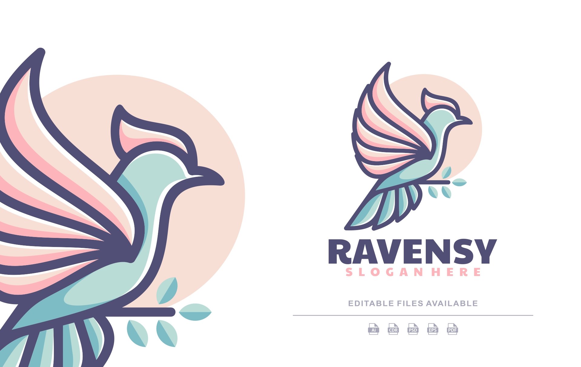 Raven Simple Mascot Logo cover image.