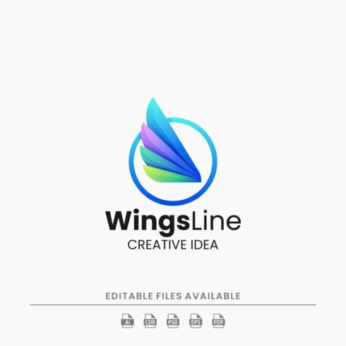 Wings Gradient Colorful Logo cover image.