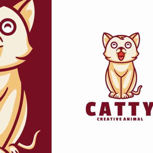 Happy Cat Cartoon Logo cover image.