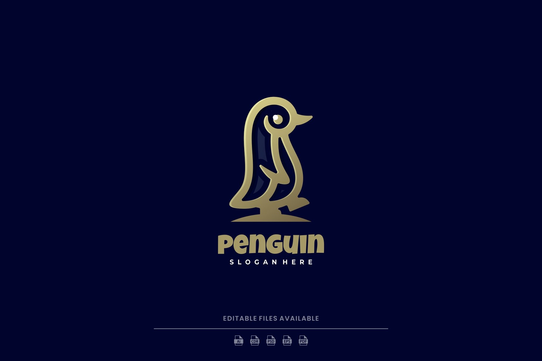 Penguin Line Art Logo cover image.