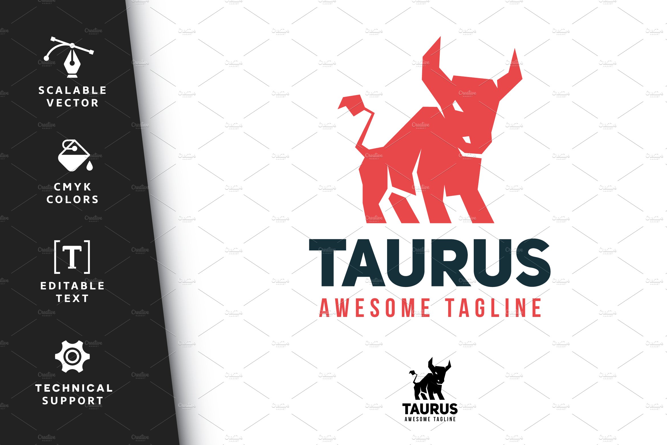 Design a circle logo in a clipart style featuring the Taurus zodiac sign.  Focus on creating