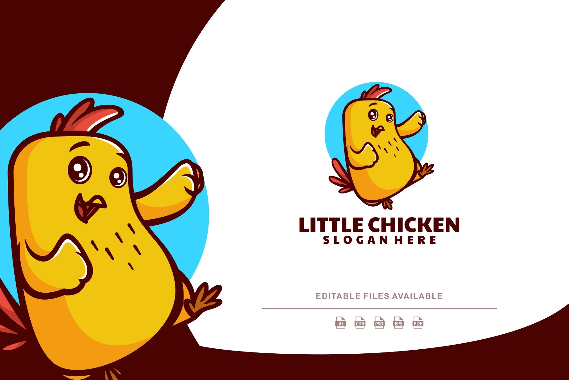 Little Chicken Cartoon Logo cover image.