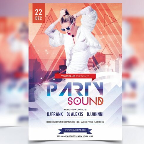 Party Sound - PSD Flyer cover image.