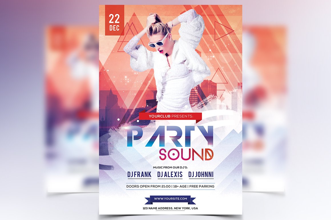 Party Sound - PSD Flyer cover image.