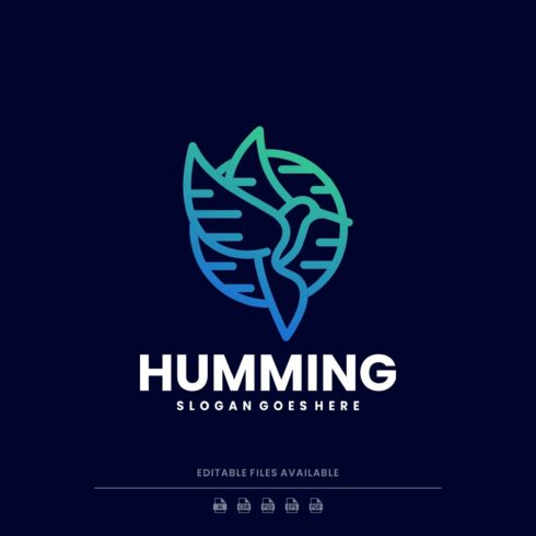Humming Bird Gradient Line Art Logo cover image.