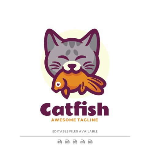 Cat Fish Mascot Cartoon Logo cover image.