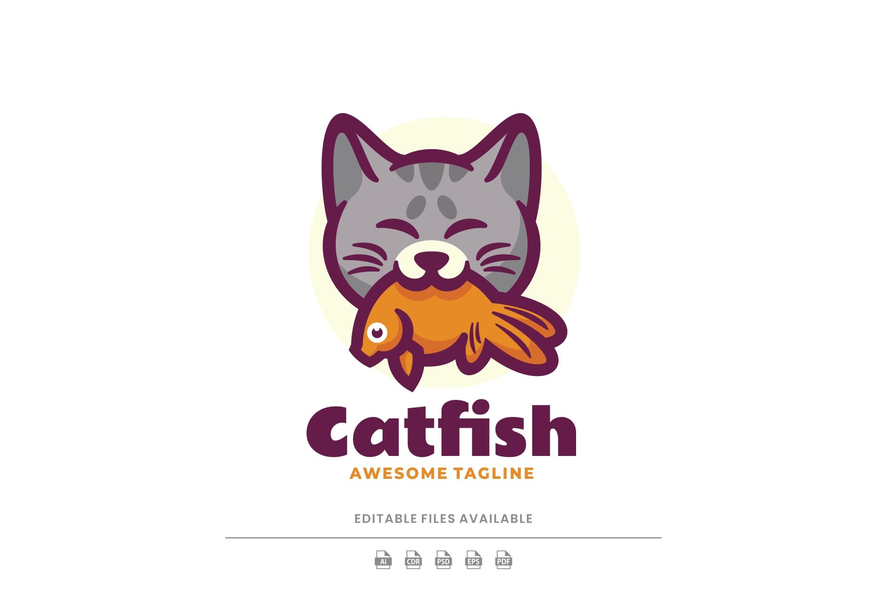 Cat Fish Mascot Cartoon Logo cover image.