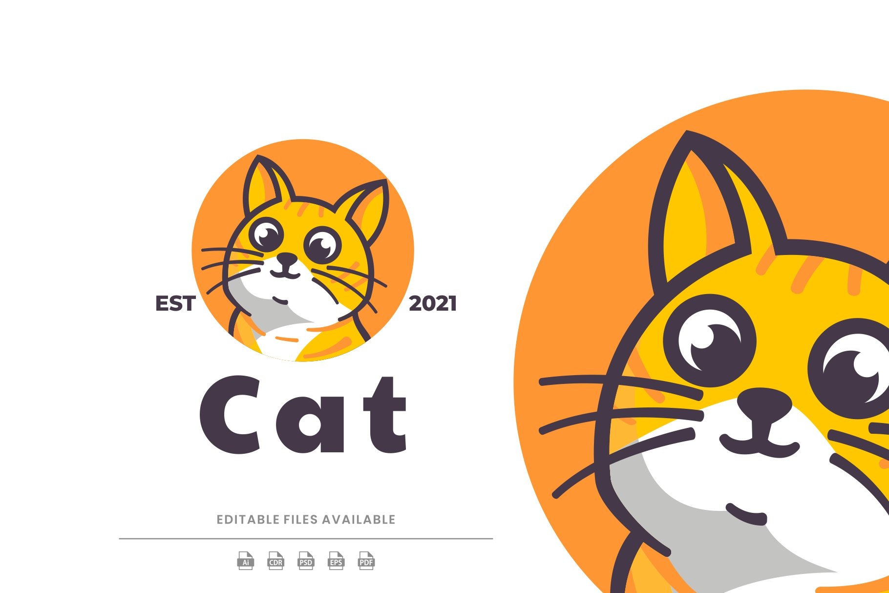 Cat Cartoon Logo cover image.