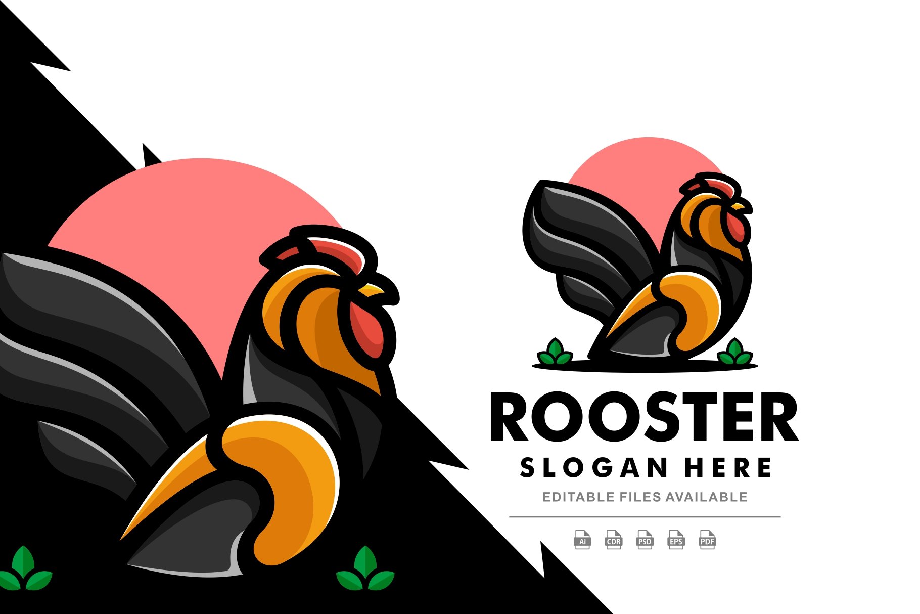 Rooster Simple Mascot Logo cover image.