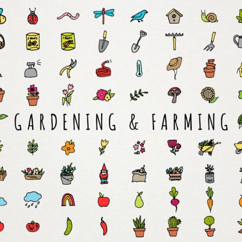 Gardening & Farming Icons cover image.