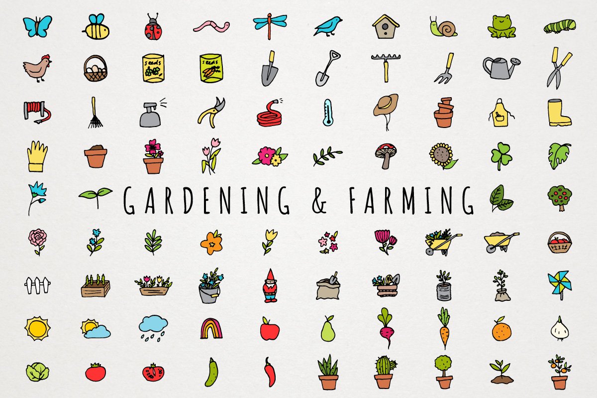 Gardening & Farming Icons cover image.