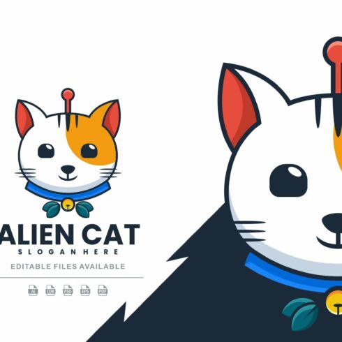 Alien Cat Cartoon Logo cover image.