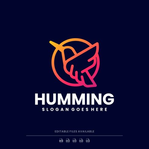 Humming Bird Gradient Line Art Logo cover image.